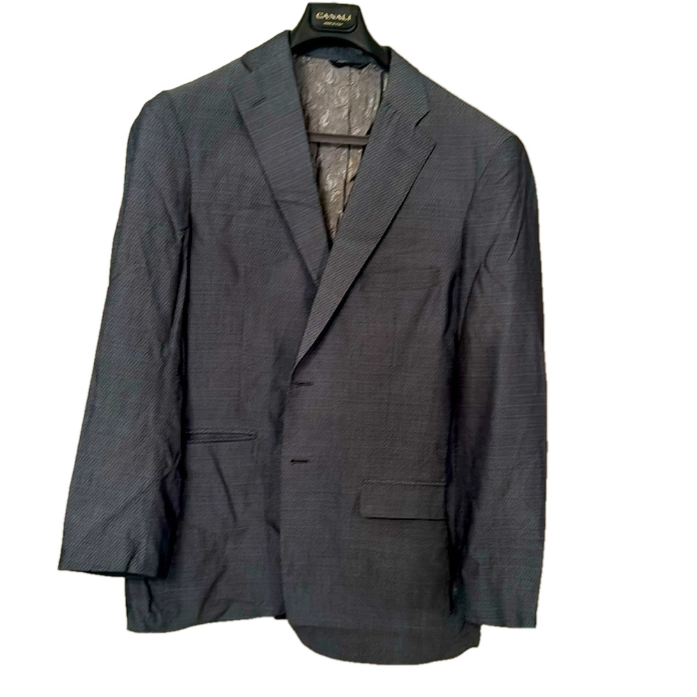 CUSTOM MADE BLAZER Beautiful silver blue patterned feels like silk fabric